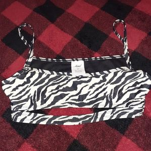 Zebra print crop top/bikini top.